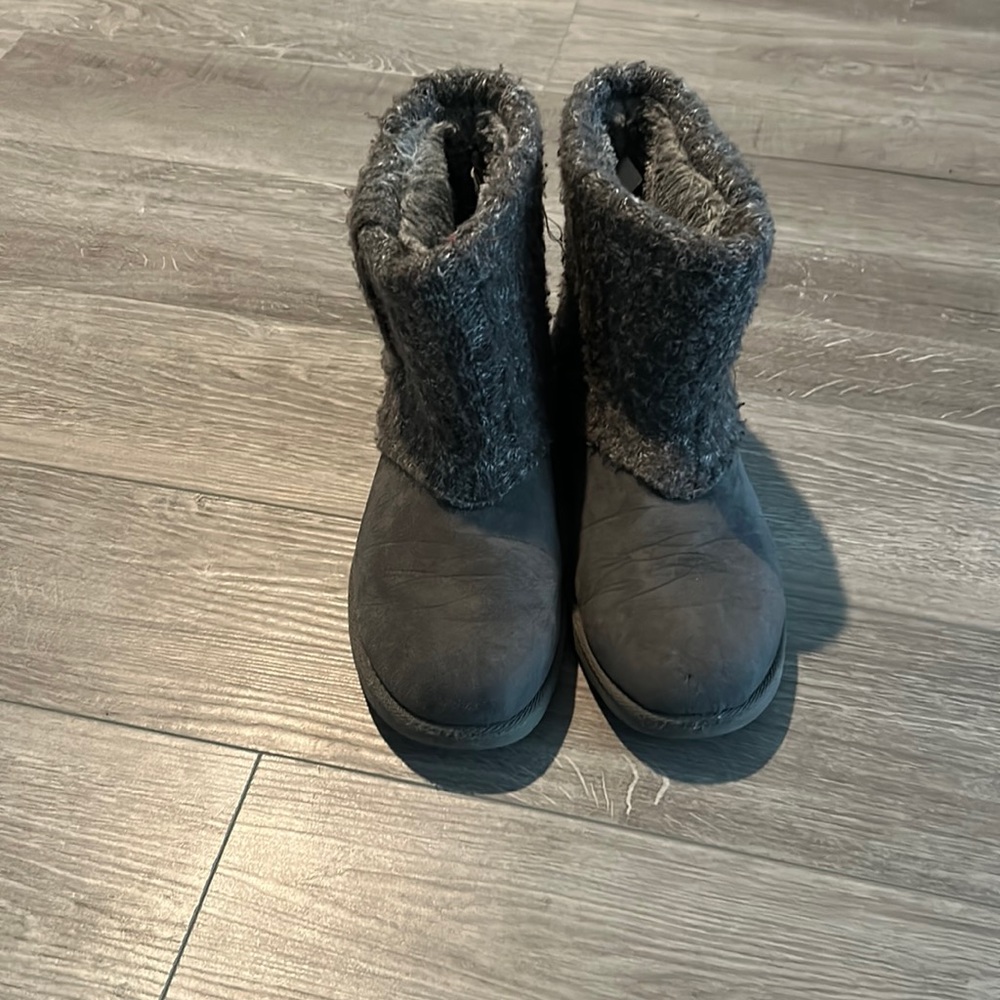 Grey Fuzzy Boots